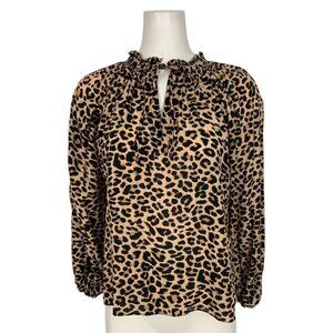 Zadig & Voltaire Theresa Print Leopard Blouse XS Naturel Animal Print